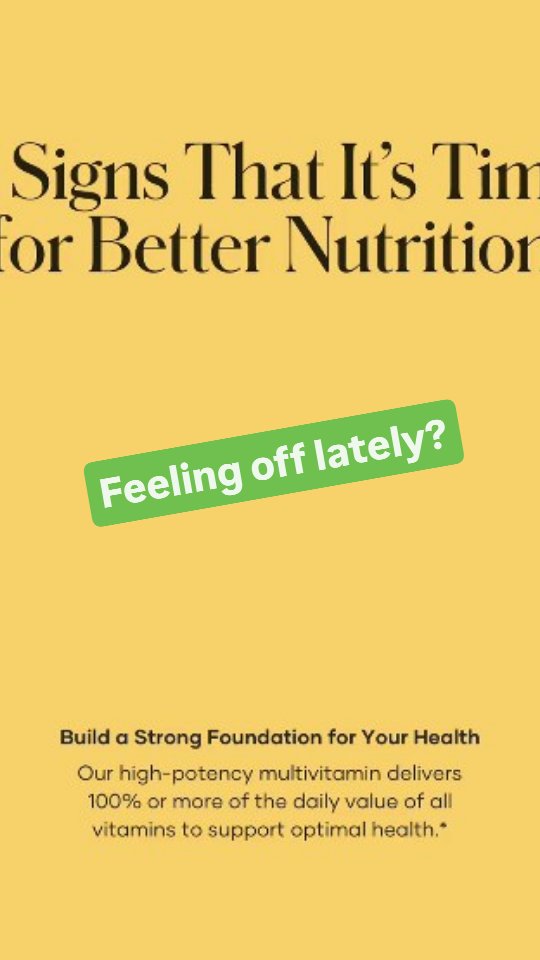 If you’re feeling tired, blah, and just not like yourself lately…
It might be time for a nutrition check-in.

These 5 signs?
They’re your body’s gentle nudge that it’s missing key nutrients.
But don’t worry — you don’t need to overhaul your life to start feeling better.

I’ve found that starting with a quality multivitamin makes a huge difference — especially one that delivers 100% (or more!) of what your body actually needs daily.

Let’s take care of you.
Because when you feel good, everything else gets easier.

Want to know exactly what your body needs?
Drop the word “QUIZ” in the comments and I’ll send you my free vitamin assessment to get personalized recommendations!

#NourishToThrive #SimpleWellnessSwaps #BusyWomenWellness #EnergyBoost #WellnessMadeEasy